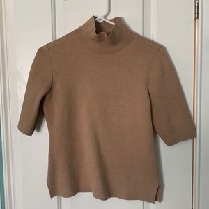 Ann Taylor mock neck short sleeve sweater. Size Medium. Color Tan